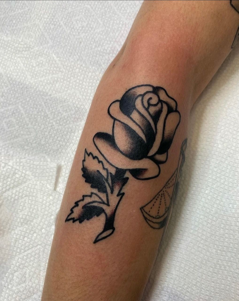 Rose Tattoo by JD Pezderic at Silver Ghost Tattoo in Edmonton Alberta Canada