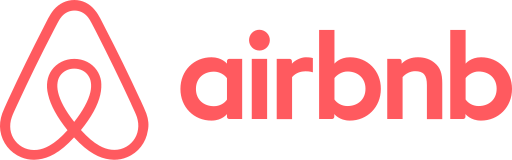 Airbnb-Logo in Korallenrosa mit stilisiertem „A“-Symbol und Wortmarke