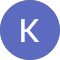 Blaues, kreisförmiges Symbol mit einem weißen Buchstaben K