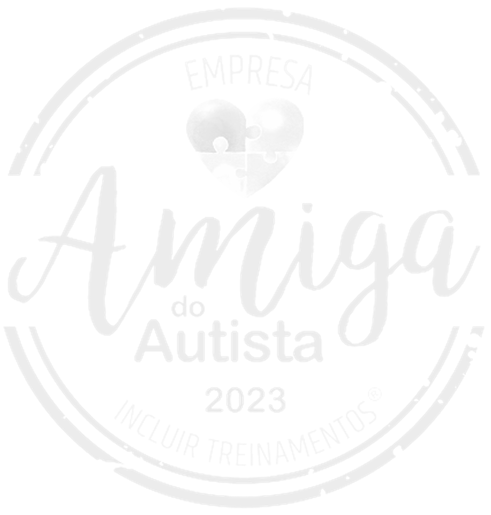Um logotipo branco com as palavras amiga do autista nele.