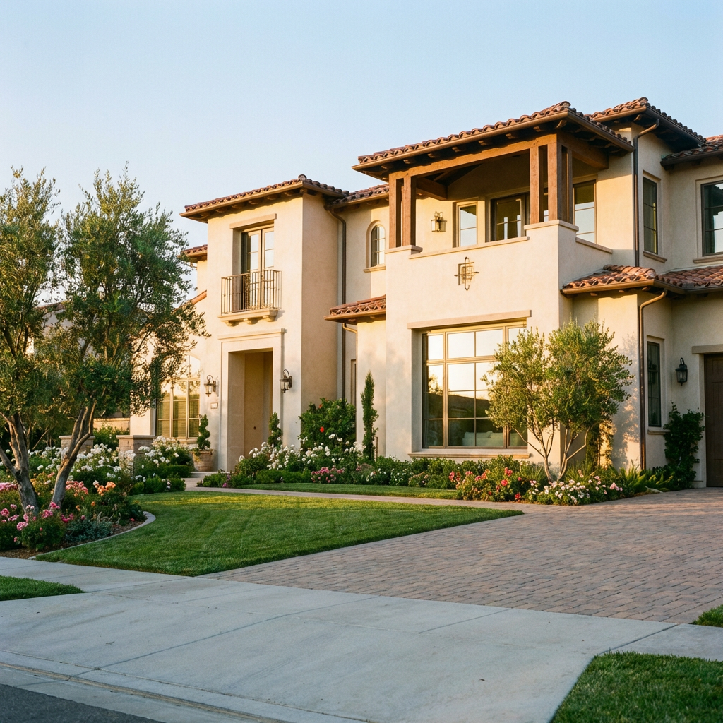 Sunlit Irvine home with crystal-clear windows showcasing professional window cleaning results