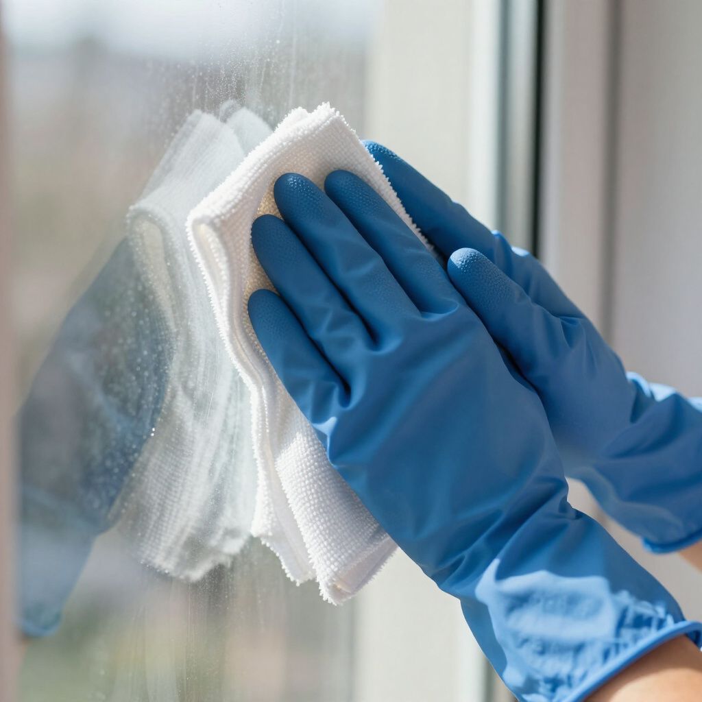 Window cleaner using eco-friendly solution and microfiber cloth Irvine