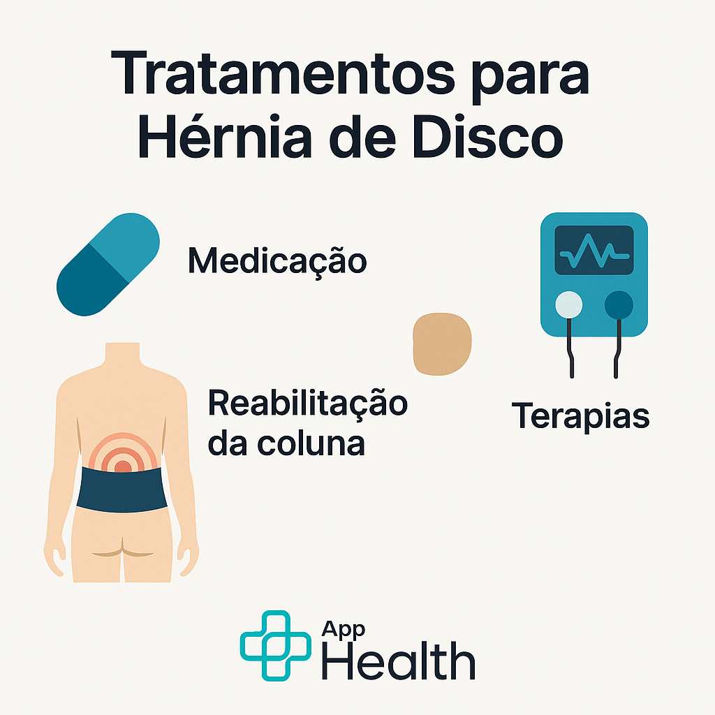 Compressão nervosa na hérnia de disco Tratamentos para hérnia de disco: medicamentos, reabilitação da coluna e terapias.