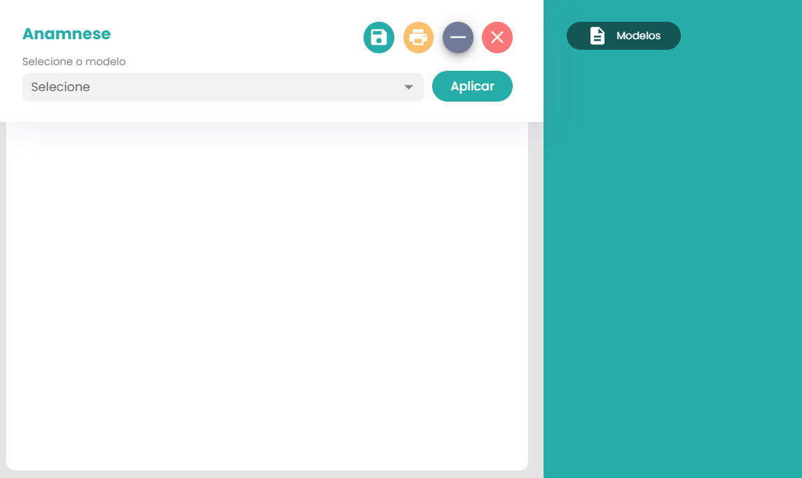 Interface web para divulgação, com filtros de busca e área de conteúdo em branco. Cores verde-azulado e branco.