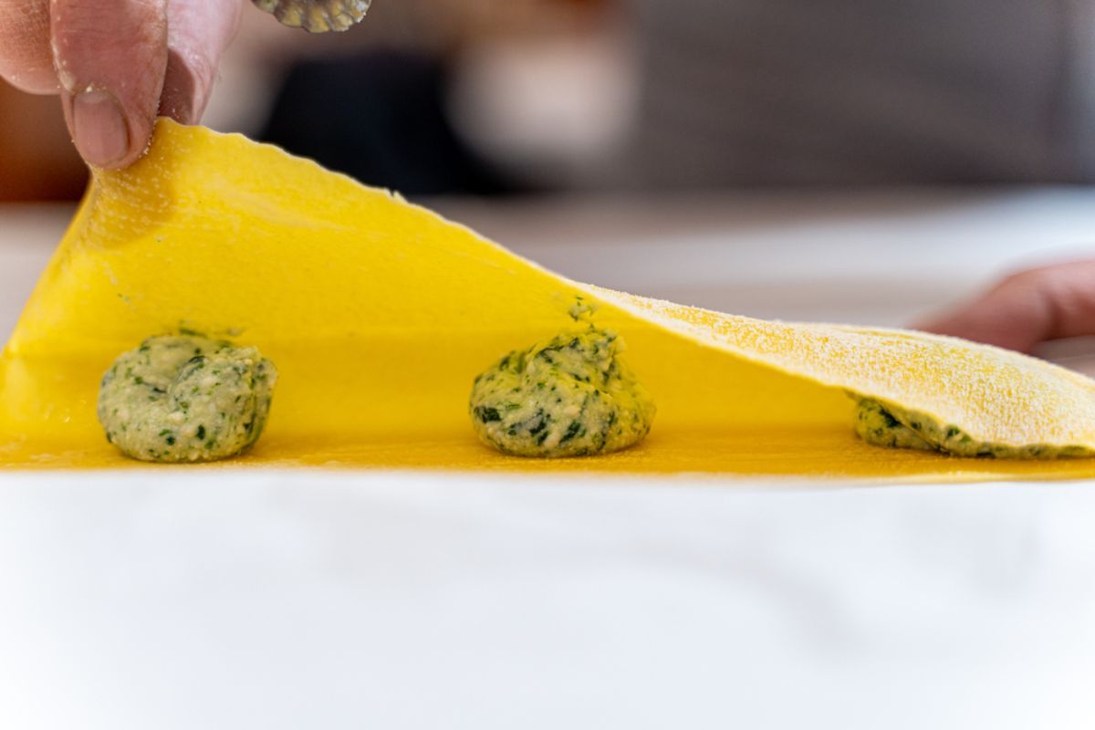 preparation of homemade ravioli