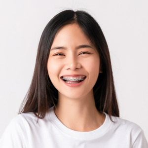 Woman with braces