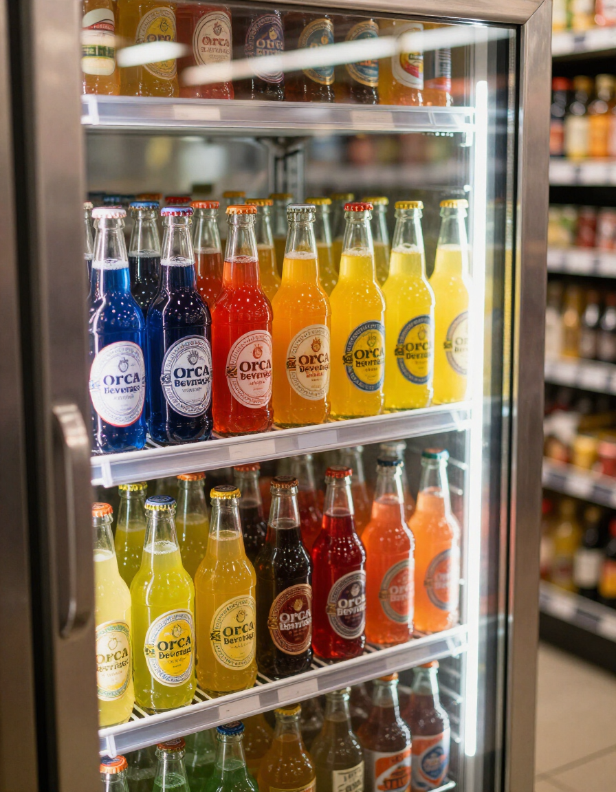 Orca Beverage retail shelf display