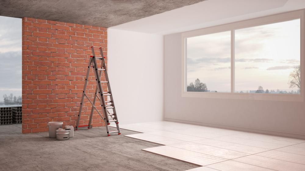 An Empty Room With A Ladder And A Brick Wall — Chris Stolk Constructions In Kanahooka, NSW