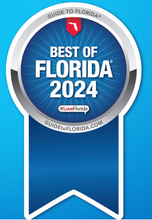 A blue ribbon that says best of florida 2024 A blue ribbon that says best of florida 2024