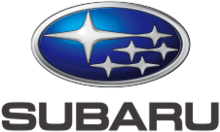 Subaru logo: Blue oval with silver stars, brand name