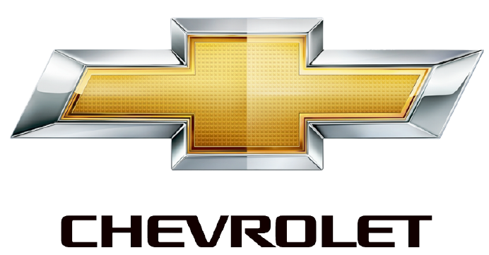 Chevrolet logo: gold cross shape with silver border and