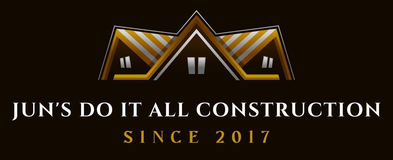 JUN’S DO IT ALL CONSTRUCTION logo with gold roof icon and “Since 2017” on black background