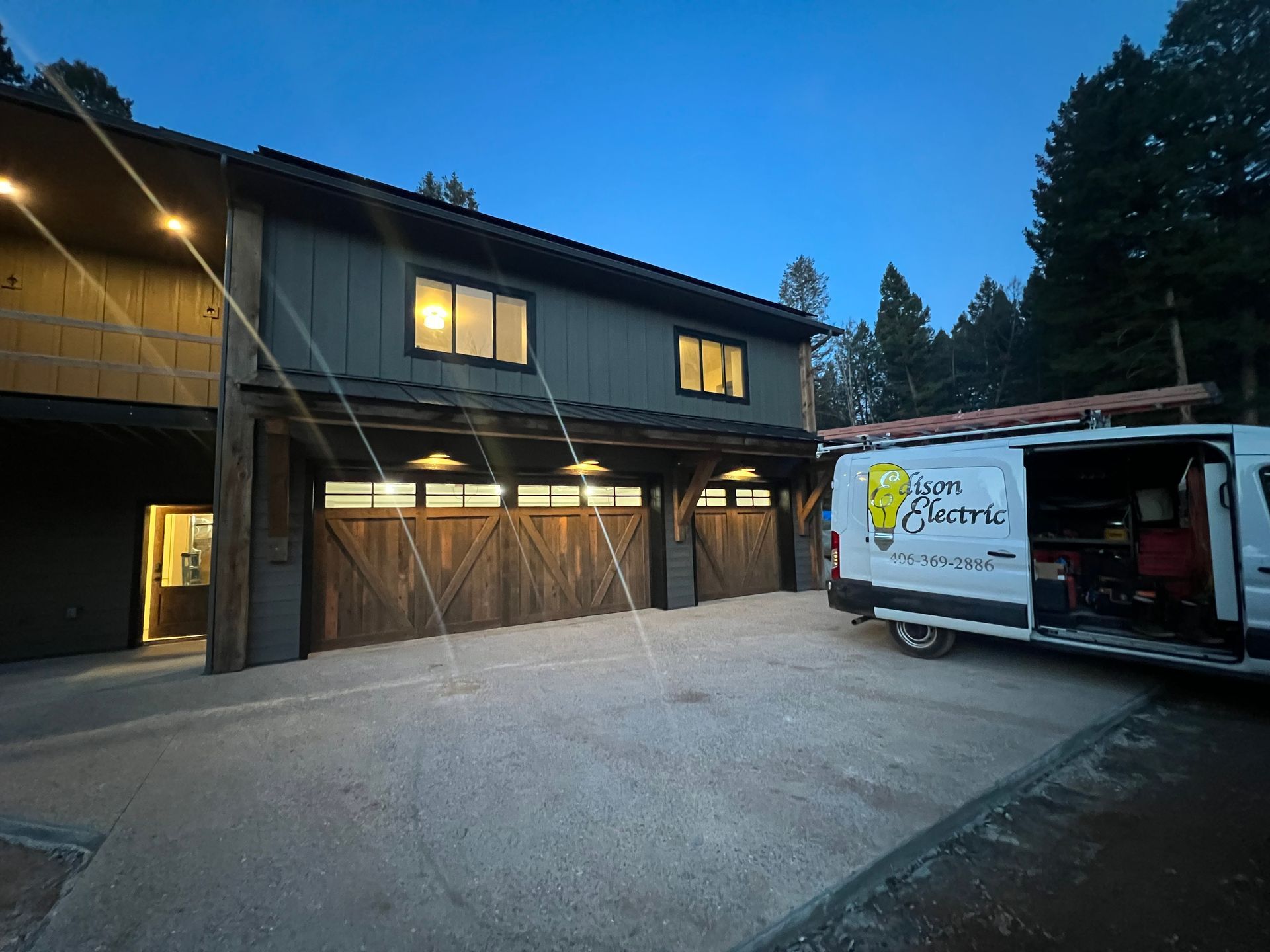 Edison Electric van - Missoula Electrician responding to emergency call