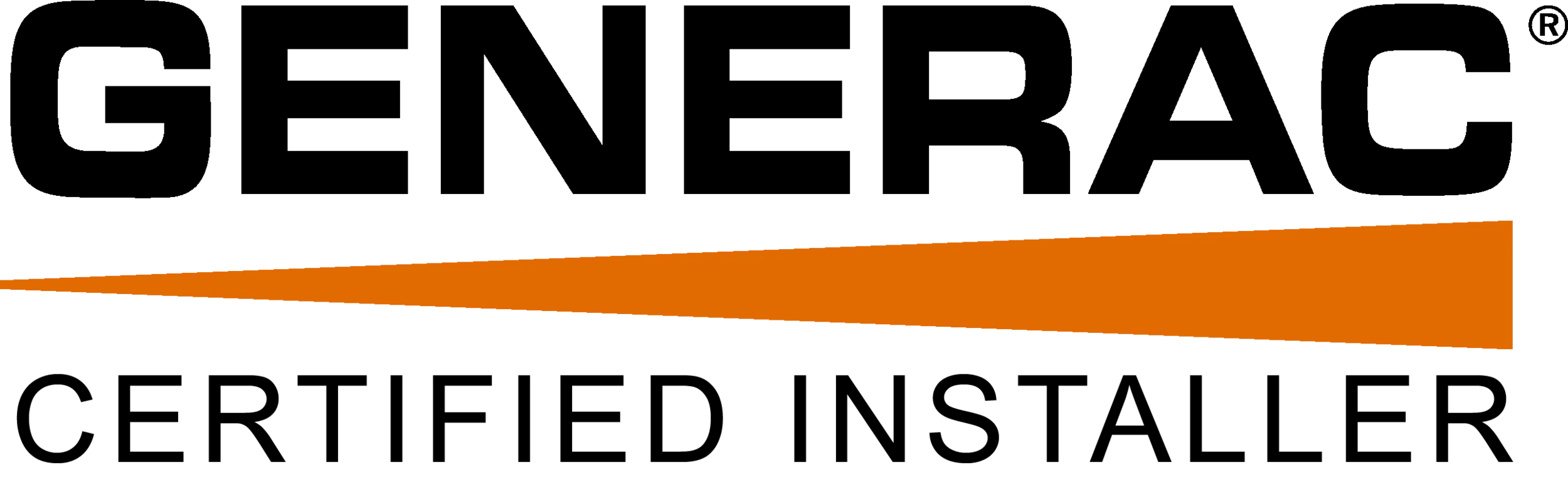 Generac Certified Installer logo with black text and orange stripe