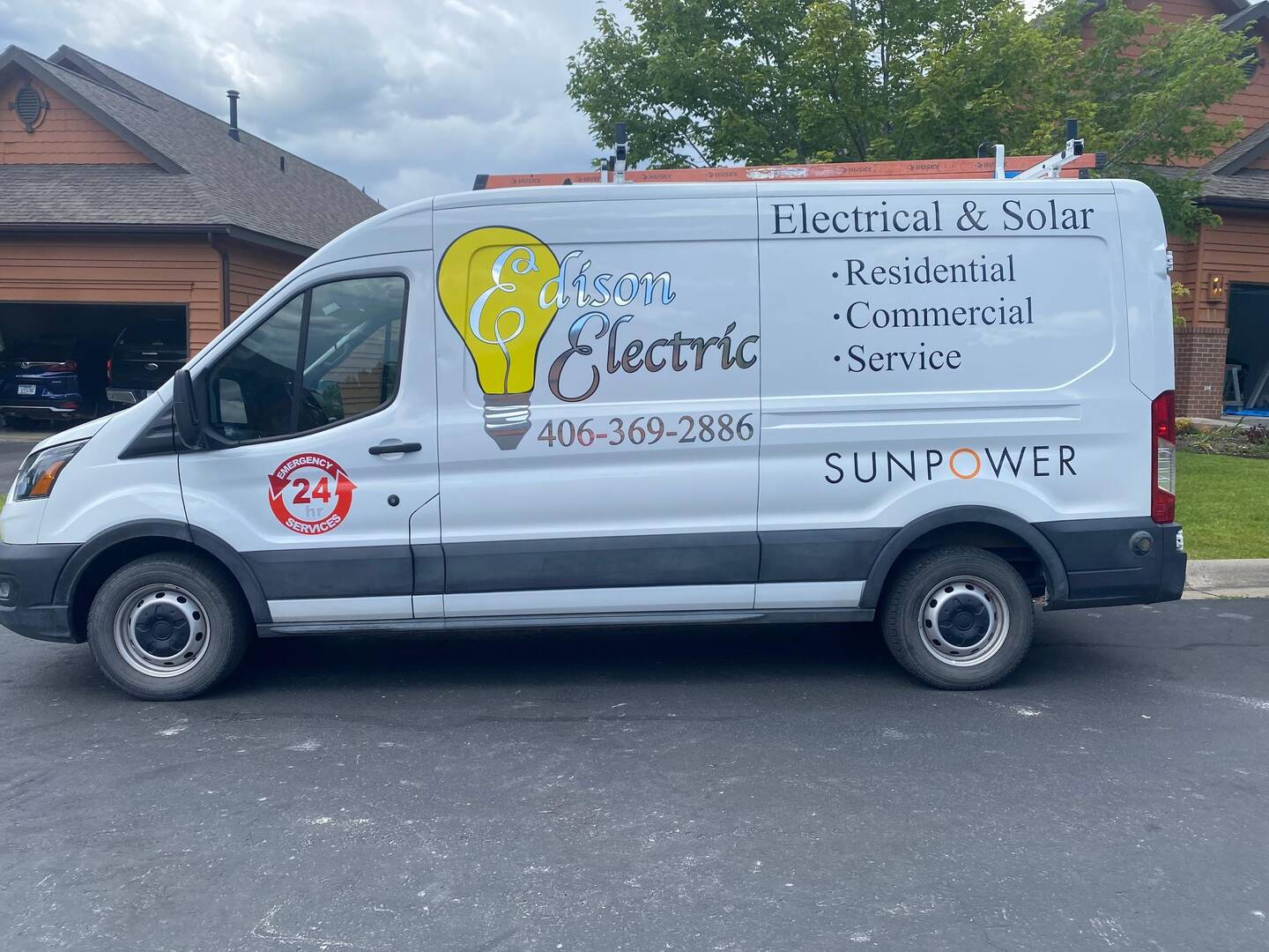 Edison Electric van - Missoula Electrician responding to emergency call