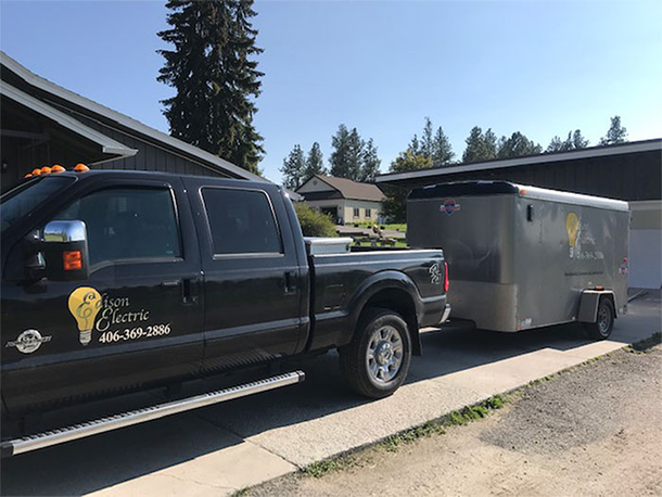 Edison Electric van - Missoula Electrician responding to emergency call