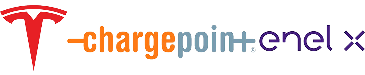 A logo combining the Tesla symbol, the word 