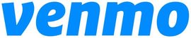 Venmo logo in blue lowercase letters with a white-and-blue outline