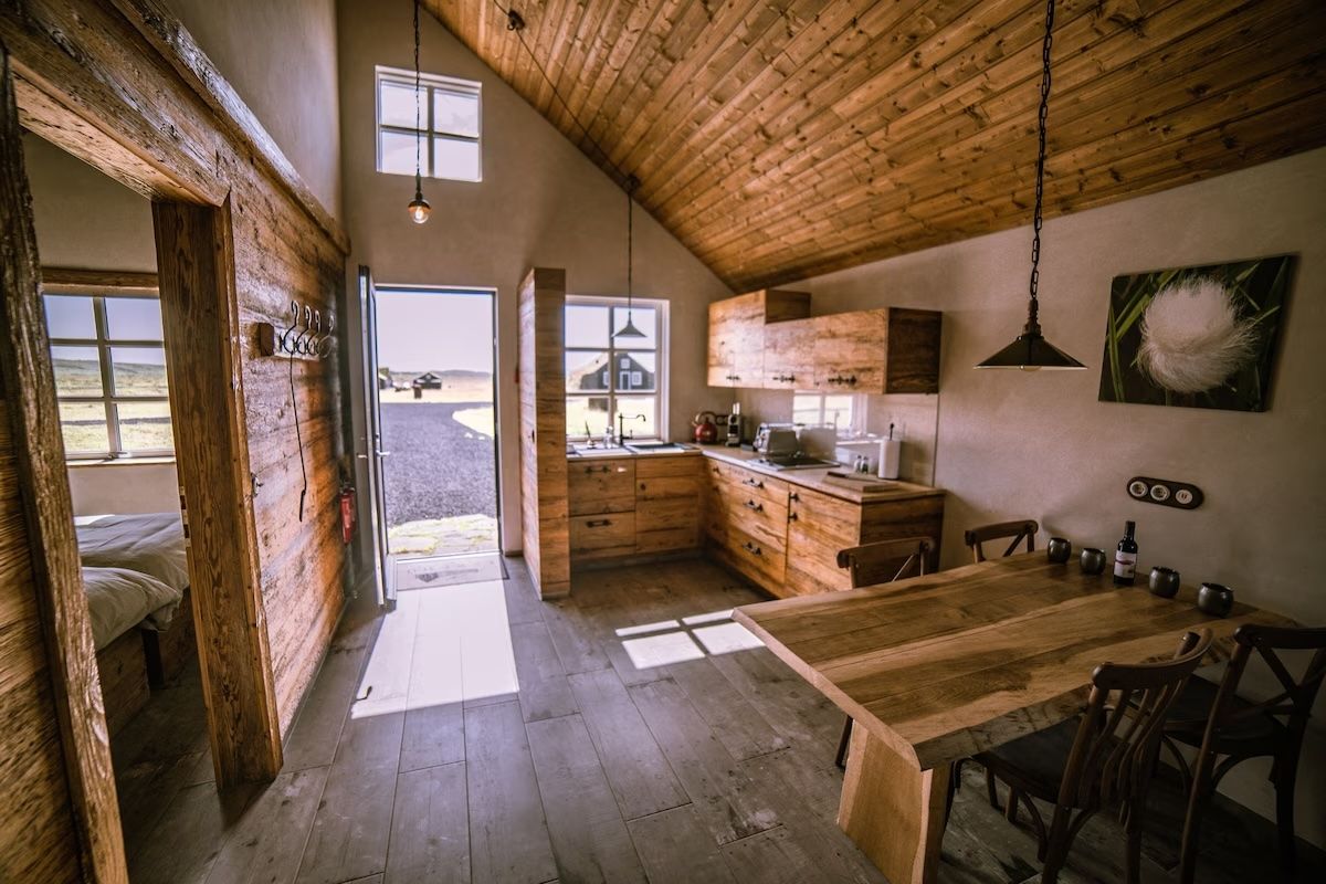 Torfhus private turfhouses in Iceland, kitchen 