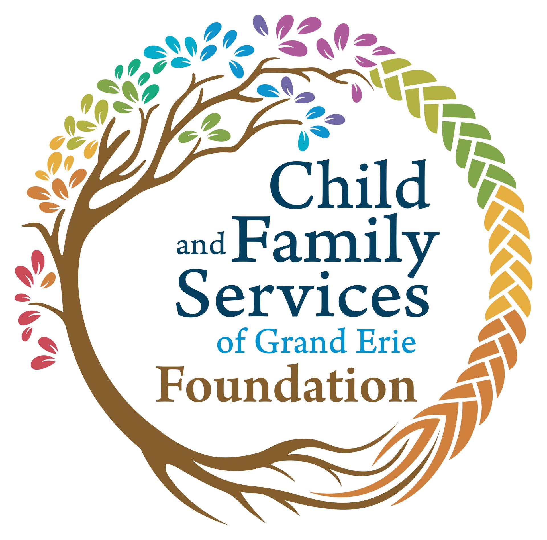 The logo for the child and family services of grand erie foundation