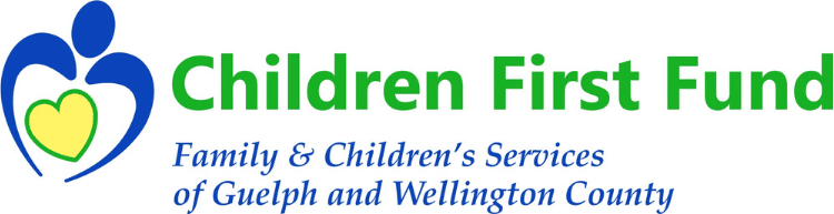 A logo for children first fund family and children 's services of guelph and wellington county
