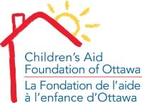 The children 's aid foundation of ottawa logo has a house and a sun on it.