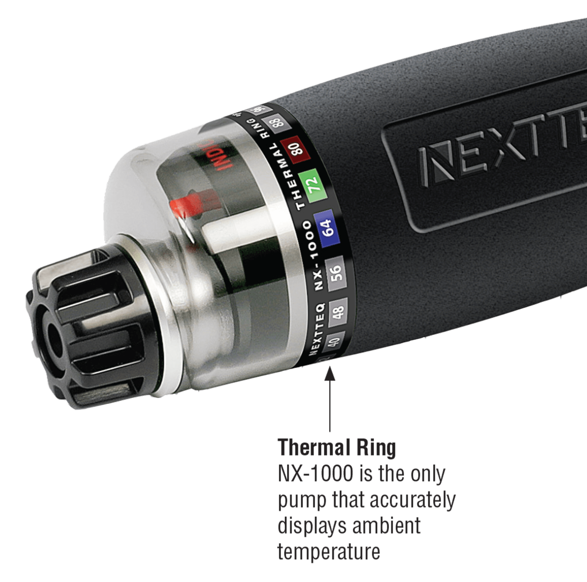 A close-up of the front of the Nextteq® NX-1000 Pump showing the thermal ring.