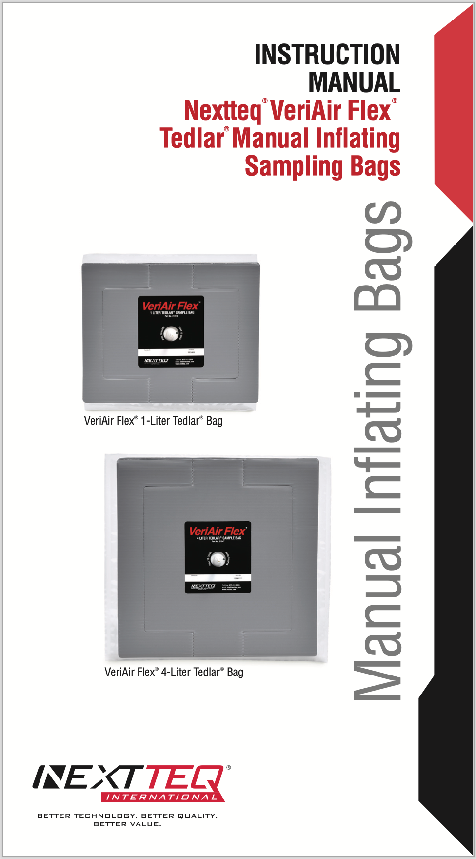 VeriAir Flex Tedlar Inflating Sampling Bag Manual.