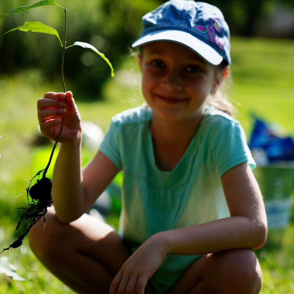 Young Girl with Oak Sapling Young Girl with Oak Sapling
