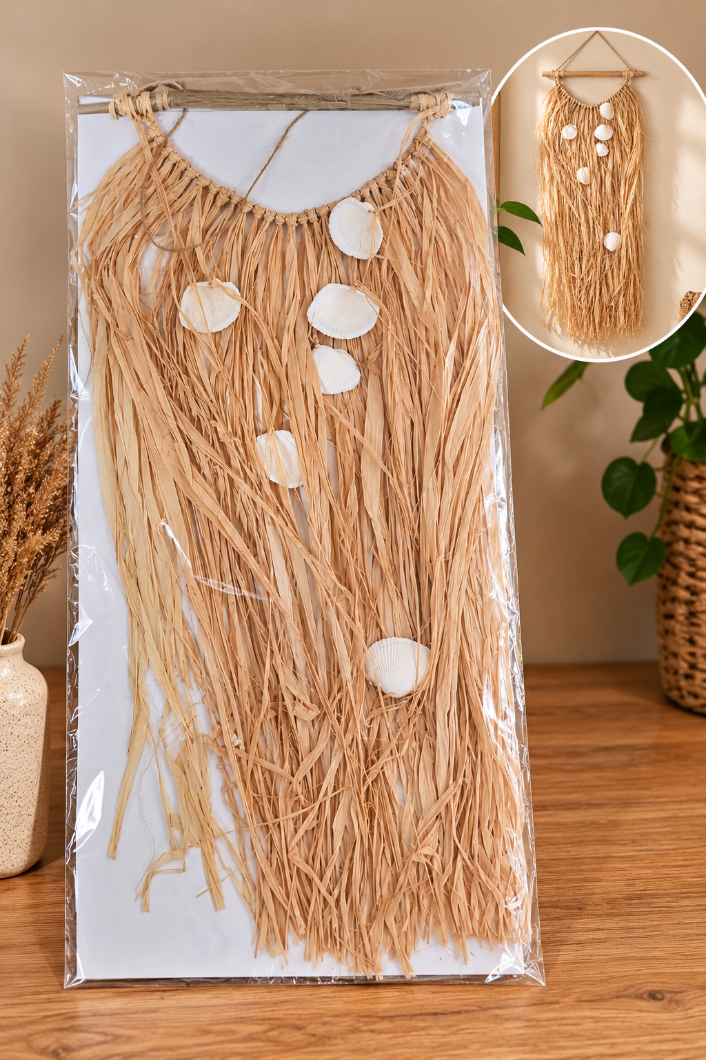 Boho Wanddecoratie met Schelpen – Naturel