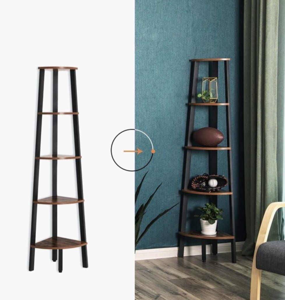 Songmics Industriële Hoekstelling – Vintage Bruin/Zwart