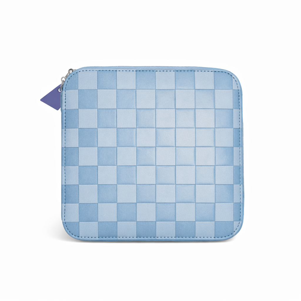 Gevulde etui blauw.