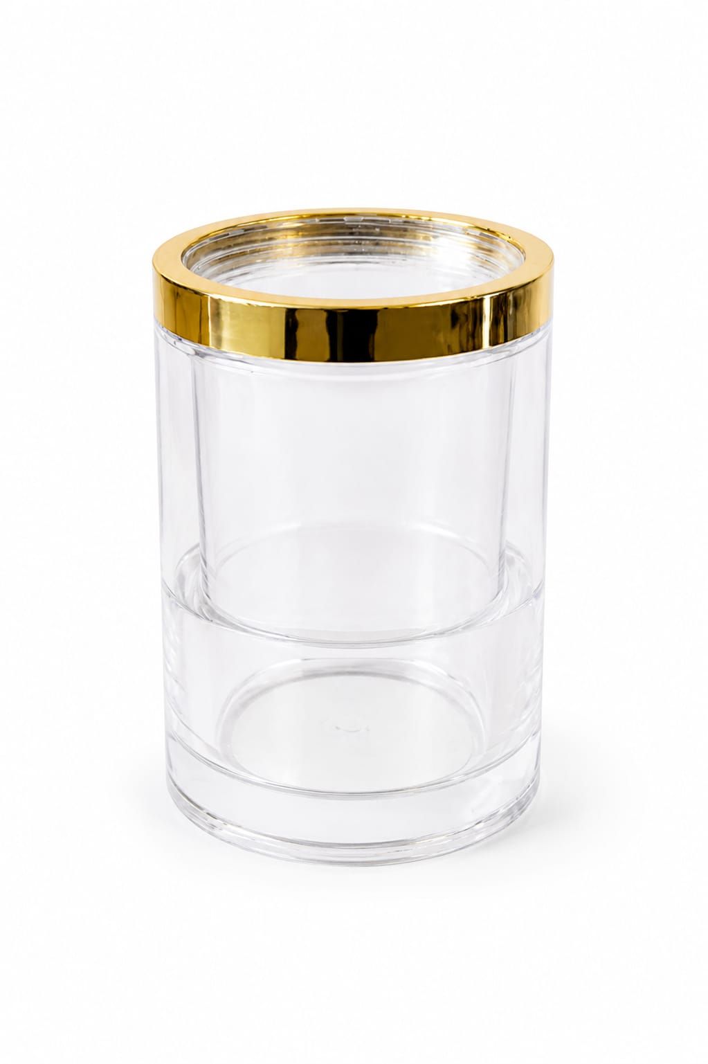 Transparante Wijn- & Flessenkoeler met Gouden Rand