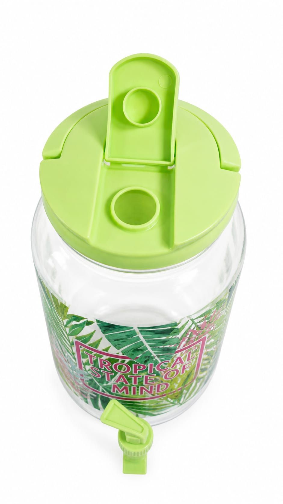 Tropische Drankdispenser met 4 Bekers – Groen