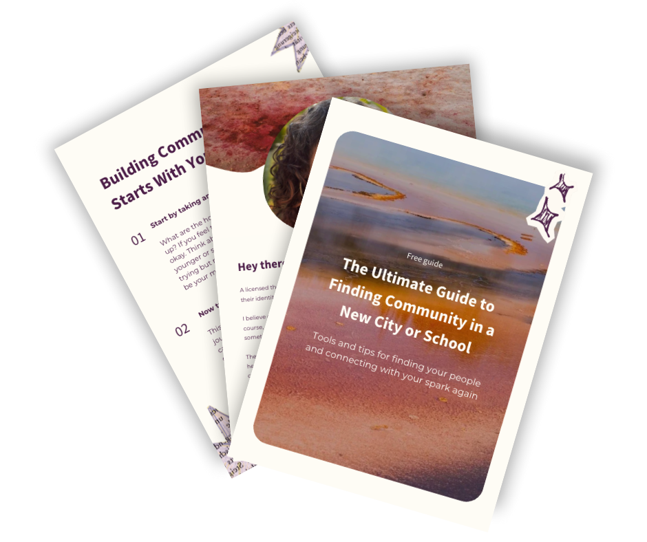 Stack of three colorful booklet covers for new city residents