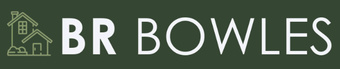 Logo of "BR BOWLES" with house icon. White text on dark green background.