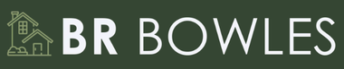 Logo of "BR BOWLES" with house icon. White text on dark green background.