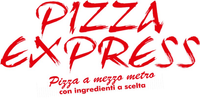 Pizza Express logo in red cursive with the slogan “Pizza a mezzo metro con ingredienti a scelta”