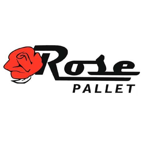 Red rose logo with the text “Rose PALLET” in black and red