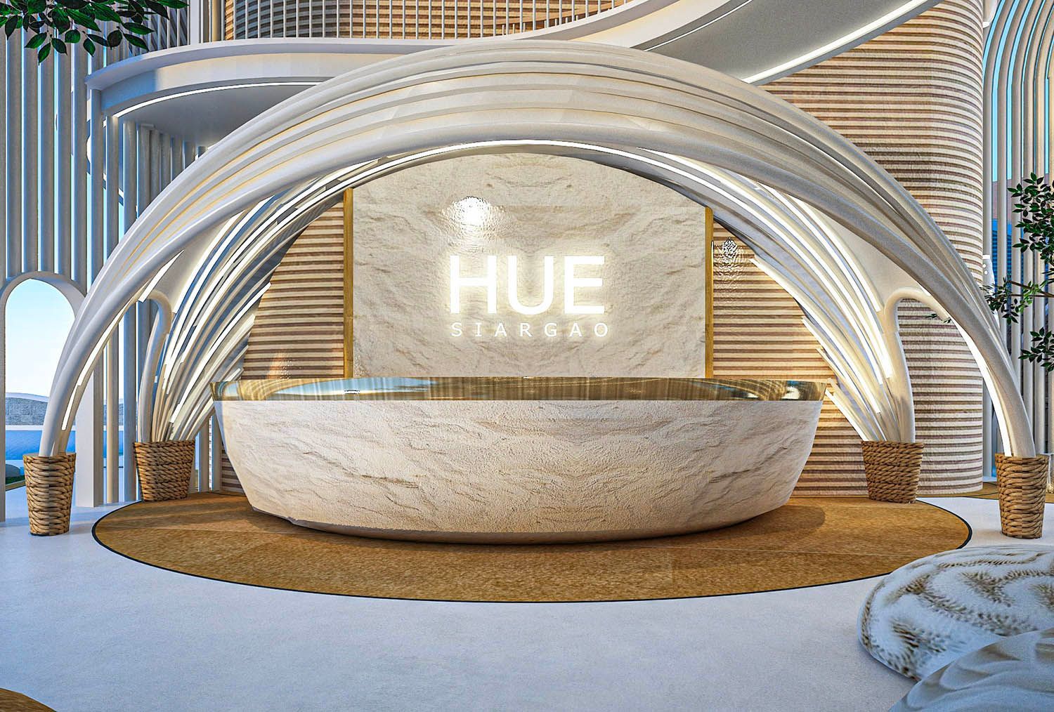 Hue Hotel Boracay bathroom amenities tray with Mooi toiletries and towels