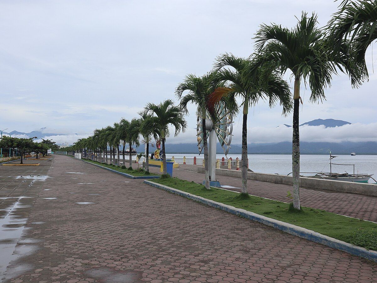 Palm-lined waterfront promenade in Puerto Princesa, Palawan, Philippines