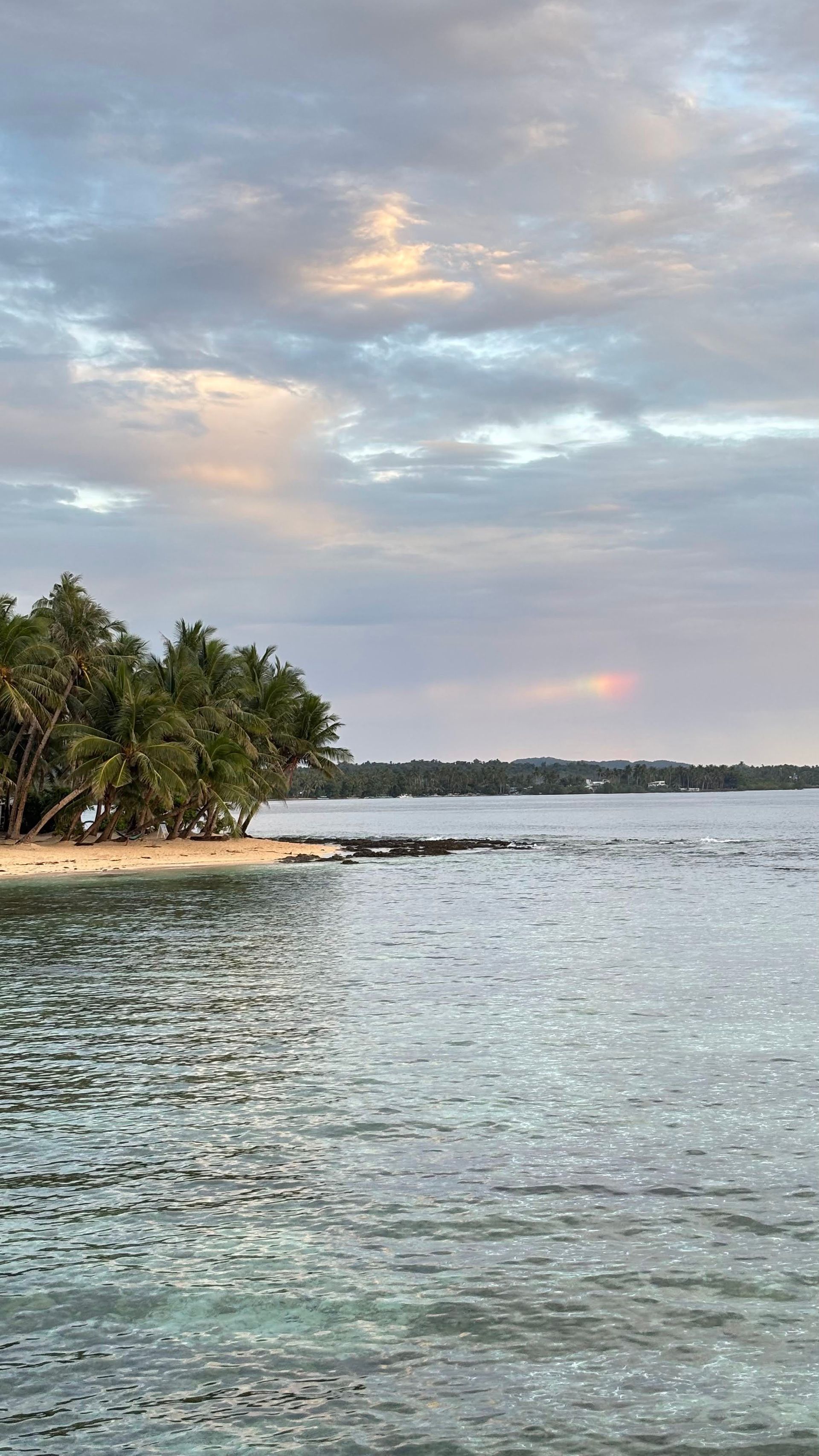 Aerial view of tropical island with coral reefs near Puerto Princesa Palawa