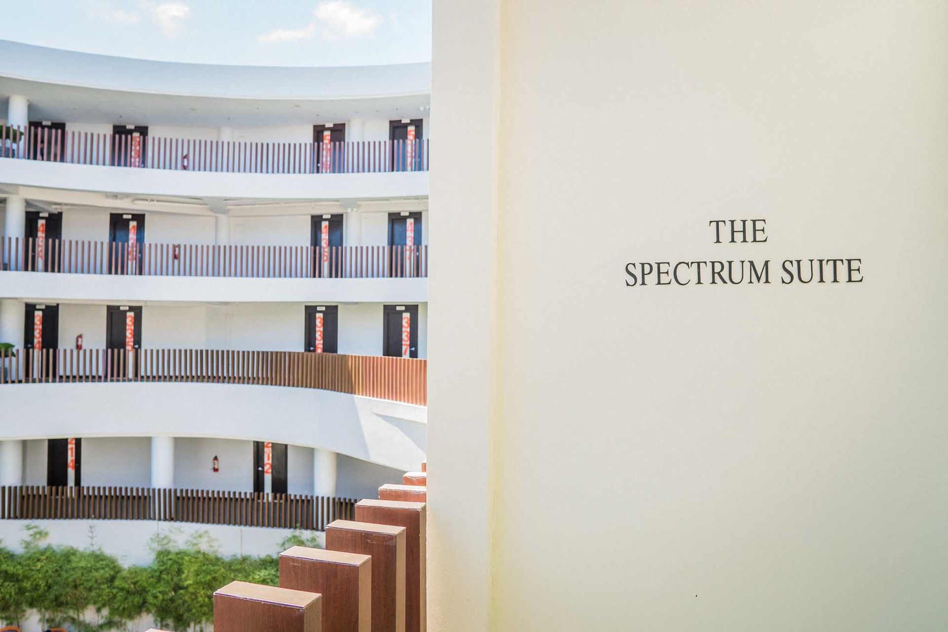 Exterior view of The Spectrum Suite at Boracay Station 2, featuring curved architecture