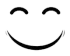 Black smiling face icon with closed eyes on a white background