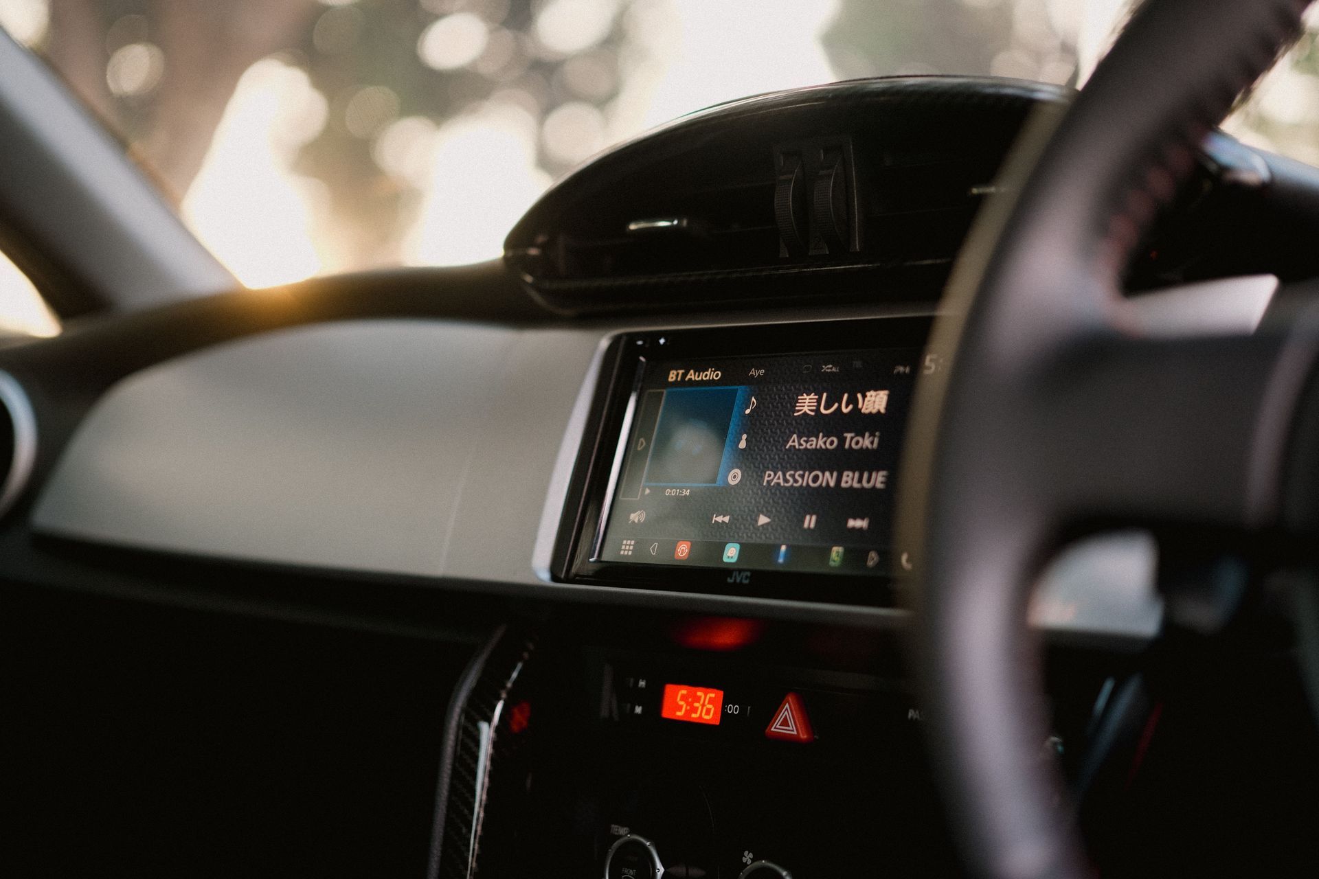 Radio on a car dashboard