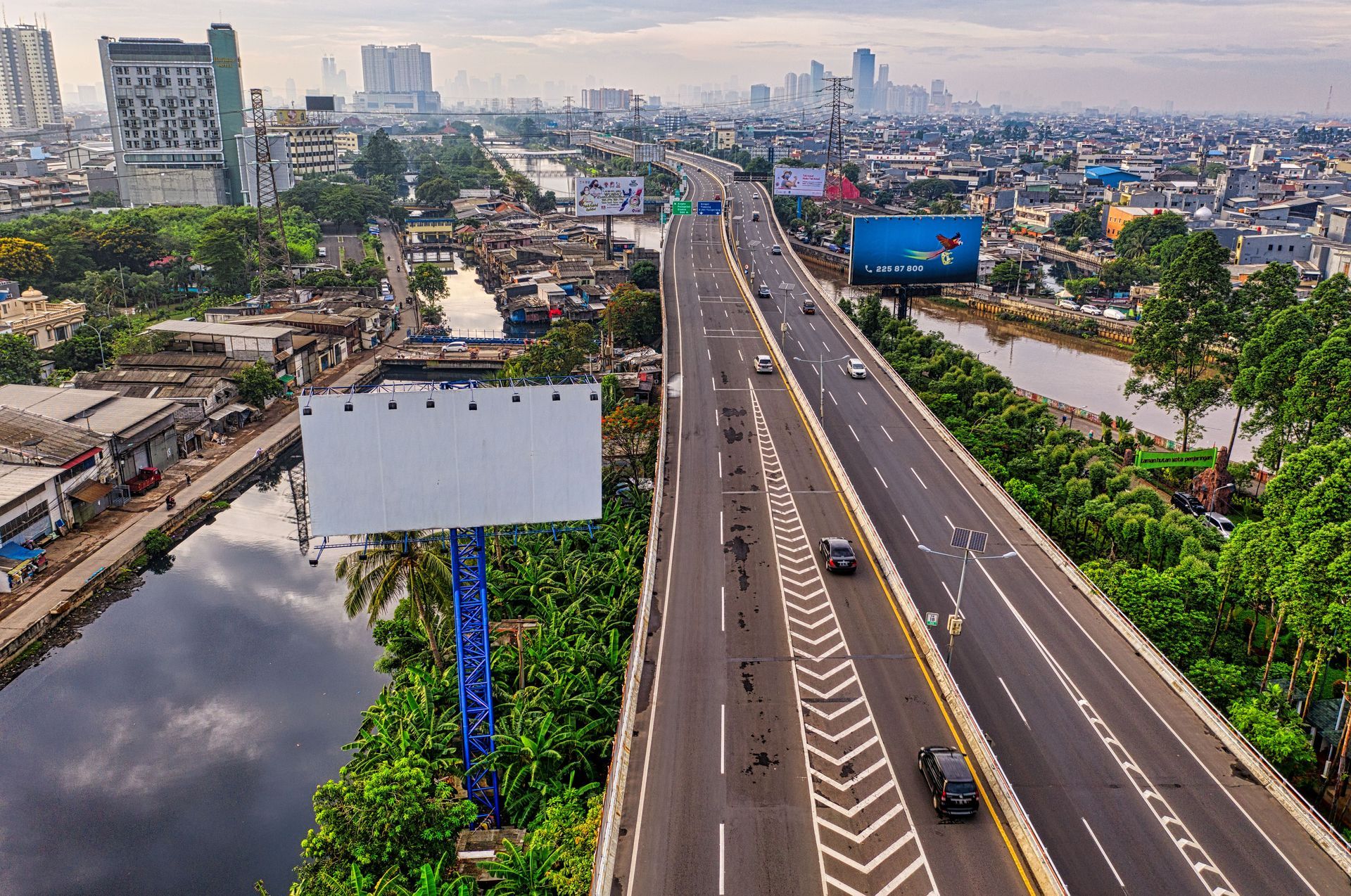 Billboard beside a busy highway