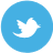 A white bird is in a blue circle on a white background.