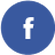 The facebook logo is in a blue circle on a white background.