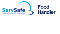 A logo for servsafe and food handler on a white background