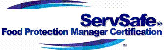 A logo for servsafe food protection manager certification